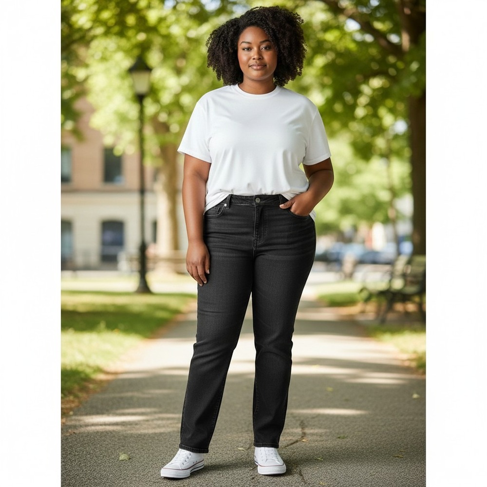 Maurices Skinny Jeans 20W Short Black Excellent Mid-Rise Stretch Denim Pants